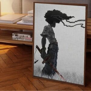 Canvas African Samurai Warrior’s Gaze Wall Art